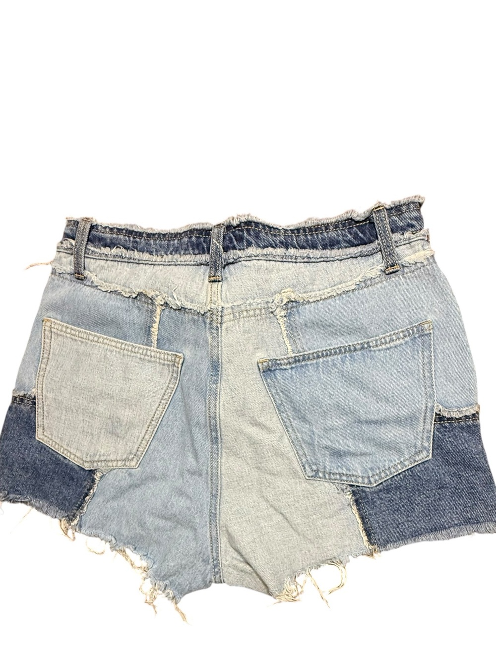 Wild Fable Highest Rise Frayed Patchwork Denim Shorts Size 4 - Picture 8 of 12
